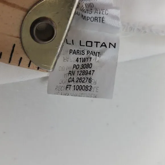 Nili Lotan Paris Pant in Eggshell Drop Crotch Cotton Twill Size 2 Edgy USA Work - Picture 14 of 17